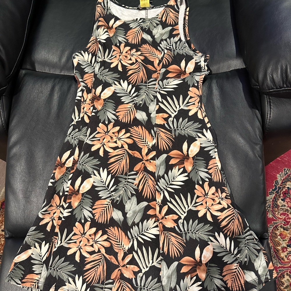 Forever 21 Floral Mini Dress - Black, Orange, Gray